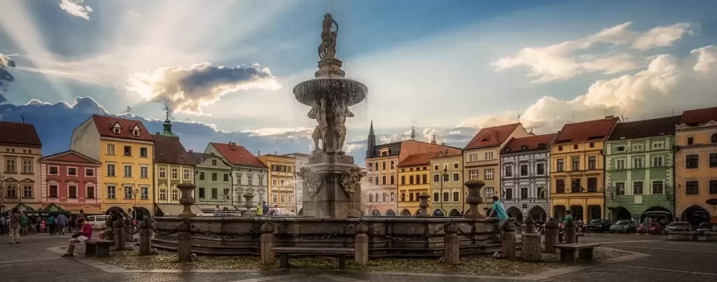 Přemysl Otakar II Square in Czech Budweis